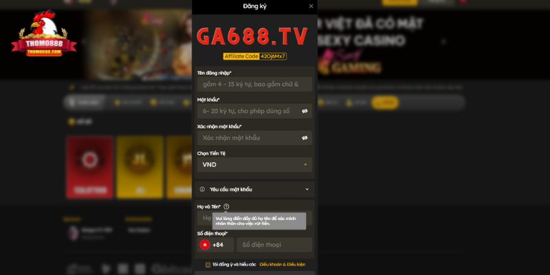 Hướng dẫn đăng ký GA688.TV chi tiết cho tân thủ Hướng dẫn đăng ký GA688.TV chi tiết cho tân thủ